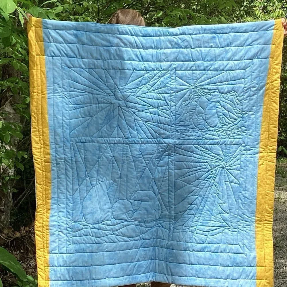 NWT. Hand Crafted Make the Season Bright Lap Quilt